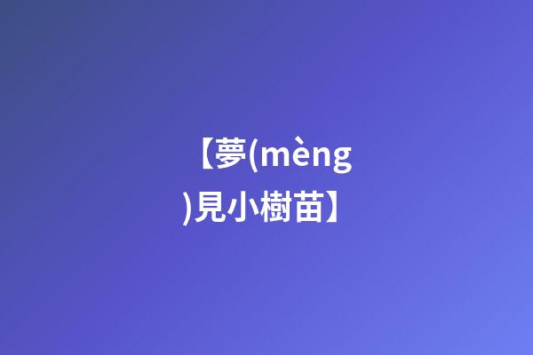 【夢(mèng)見小樹苗】