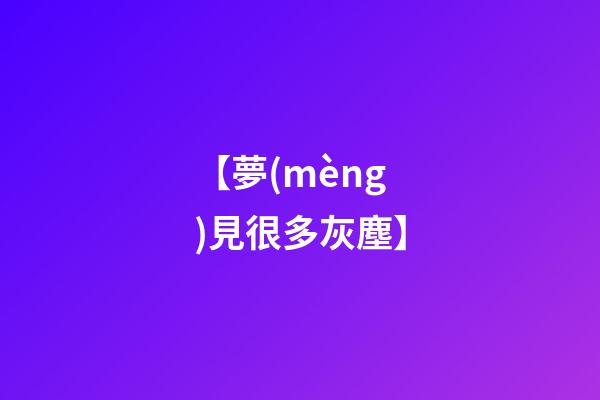 【夢(mèng)見很多灰塵】