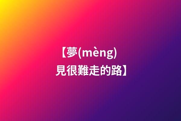 【夢(mèng)見很難走的路】