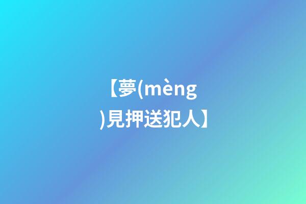【夢(mèng)見押送犯人】