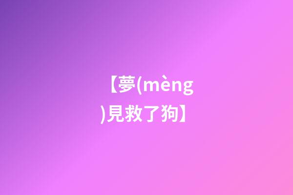 【夢(mèng)見救了狗】