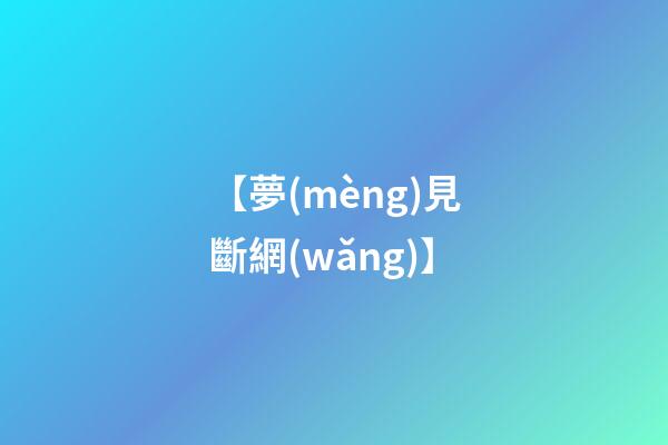 【夢(mèng)見斷網(wǎng)】