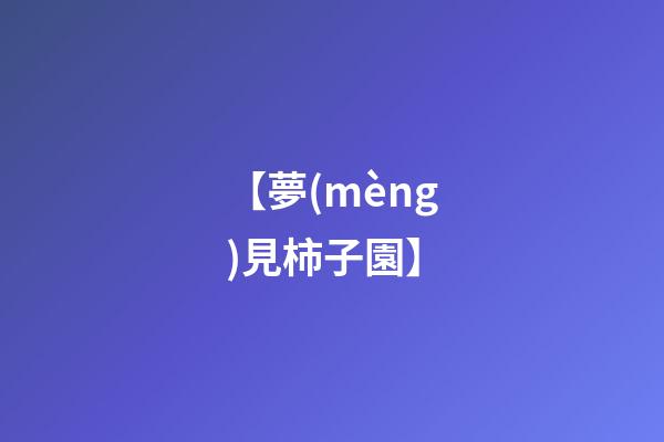 【夢(mèng)見柿子園】
