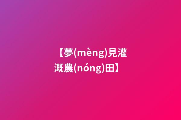 【夢(mèng)見灌溉農(nóng)田】