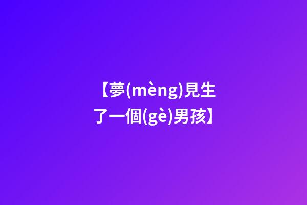 【夢(mèng)見生了一個(gè)男孩】
