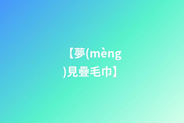 【夢(mèng)見疊毛巾】