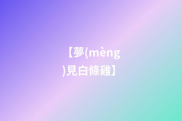 【夢(mèng)見白條雞】