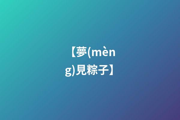 【夢(mèng)見粽子】