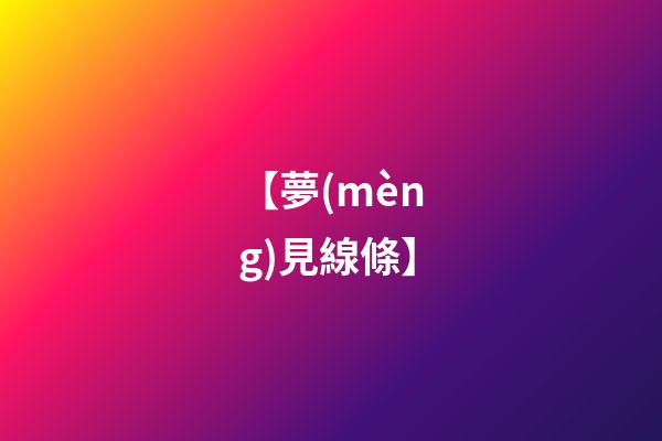 【夢(mèng)見線條】