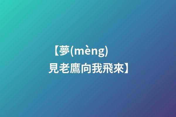【夢(mèng)見老鷹向我飛來】