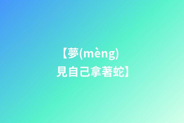 【夢(mèng)見自己拿著蛇】