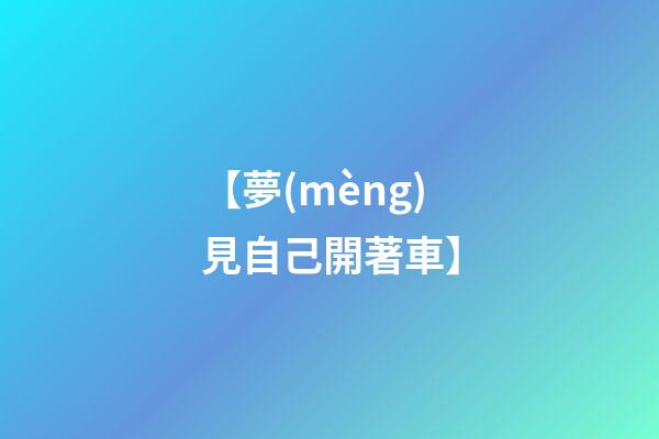 【夢(mèng)見自己開著車】