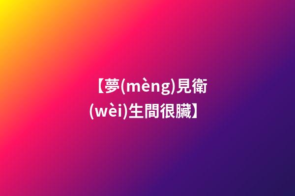 【夢(mèng)見衛(wèi)生間很臟】
