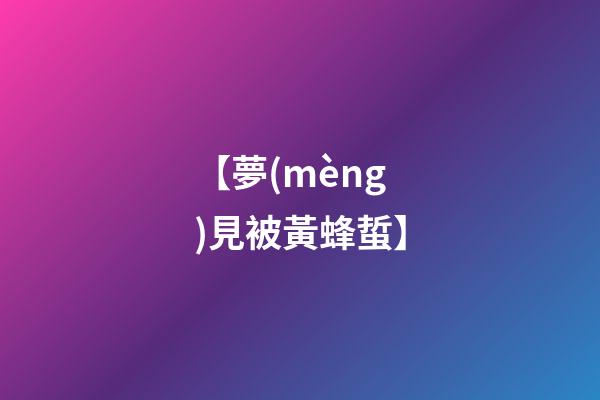 【夢(mèng)見被黃蜂蜇】