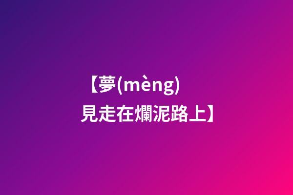 【夢(mèng)見走在爛泥路上】