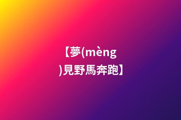 【夢(mèng)見野馬奔跑】