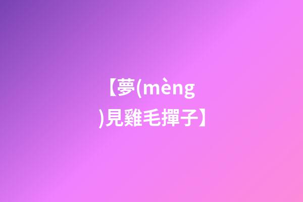 【夢(mèng)見雞毛撣子】