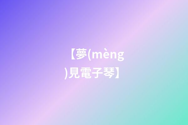 【夢(mèng)見電子琴】
