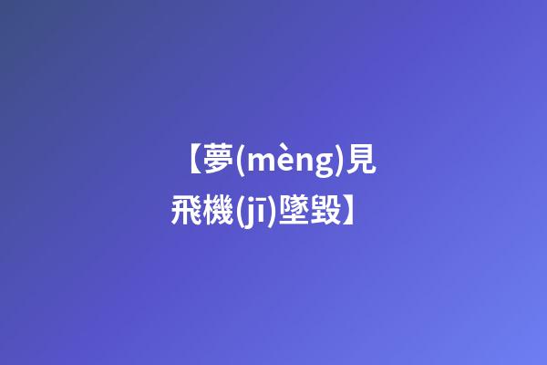 【夢(mèng)見飛機(jī)墜毀】