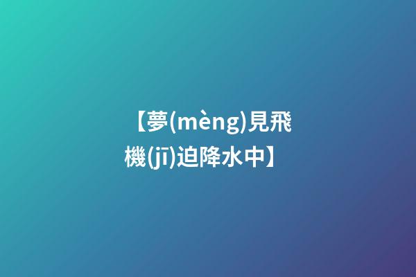 【夢(mèng)見飛機(jī)迫降水中】