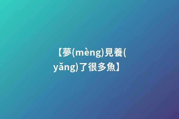 【夢(mèng)見養(yǎng)了很多魚】