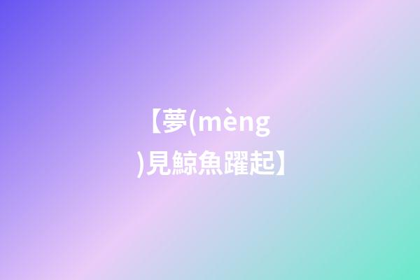 【夢(mèng)見鯨魚躍起】