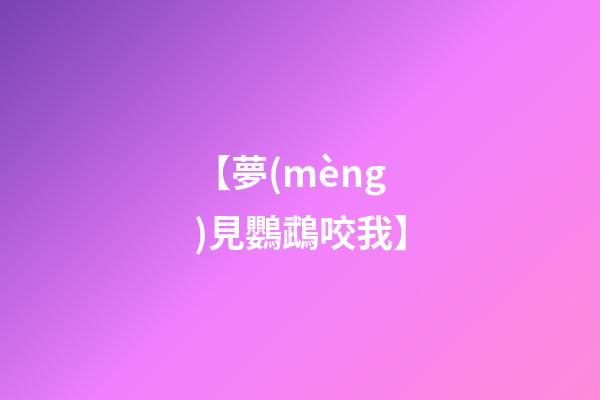 【夢(mèng)見鸚鵡咬我】