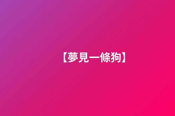 【夢見一條狗】