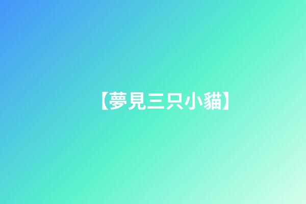 【夢見三只小貓】