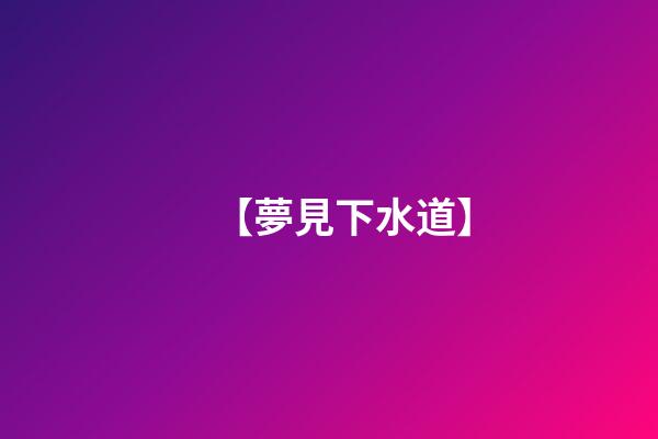 【夢見下水道】