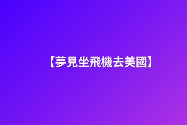 【夢見坐飛機去美國】