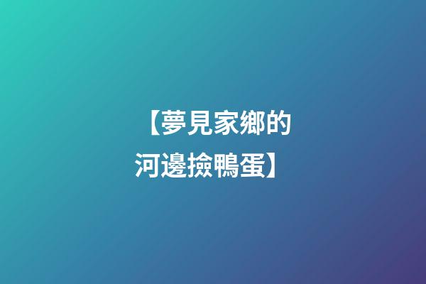 【夢見家鄉的河邊撿鴨蛋】