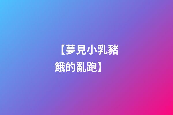 【夢見小乳豬餓的亂跑】