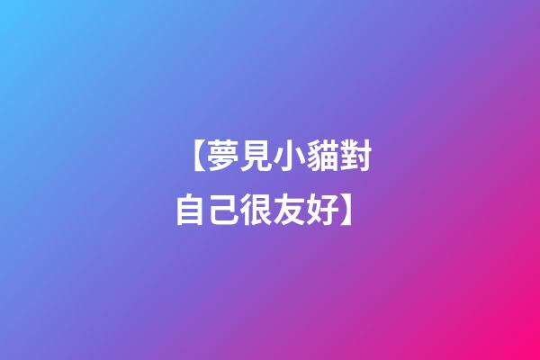 【夢見小貓對自己很友好】