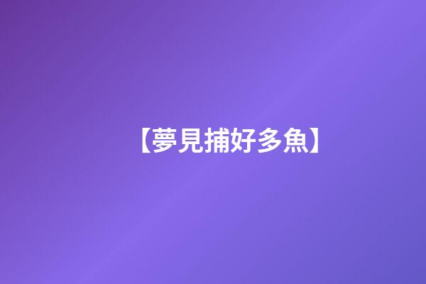 【夢見捕好多魚】