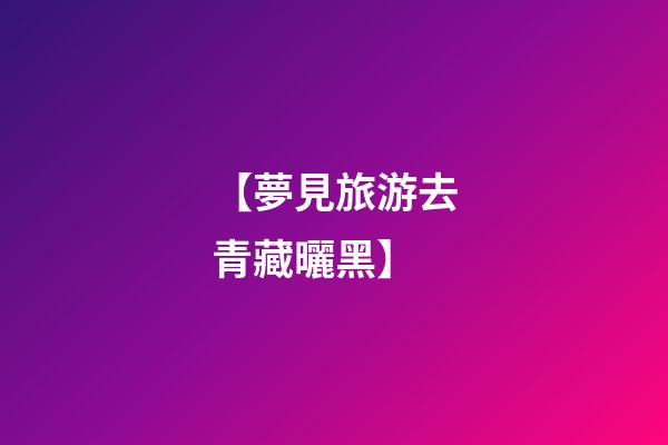 【夢見旅游去青藏曬黑】