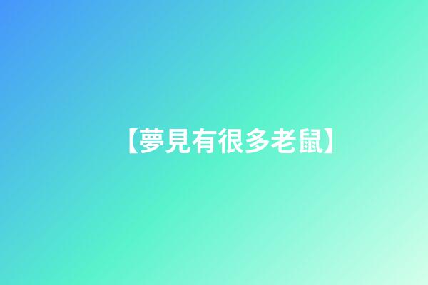 【夢見有很多老鼠】