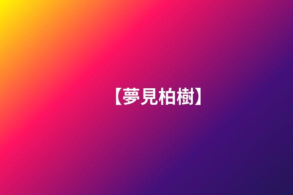 【夢見柏樹】