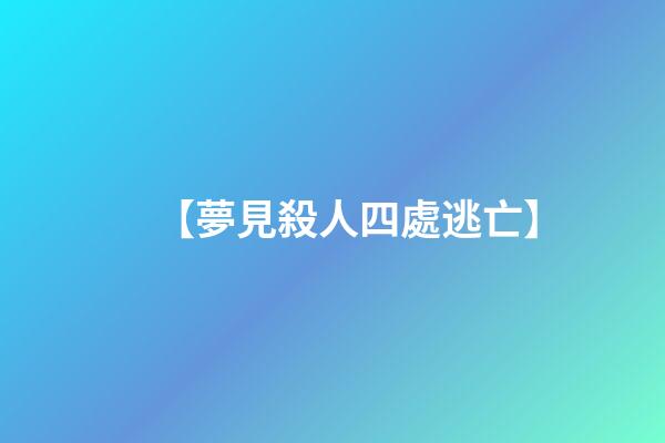【夢見殺人四處逃亡】