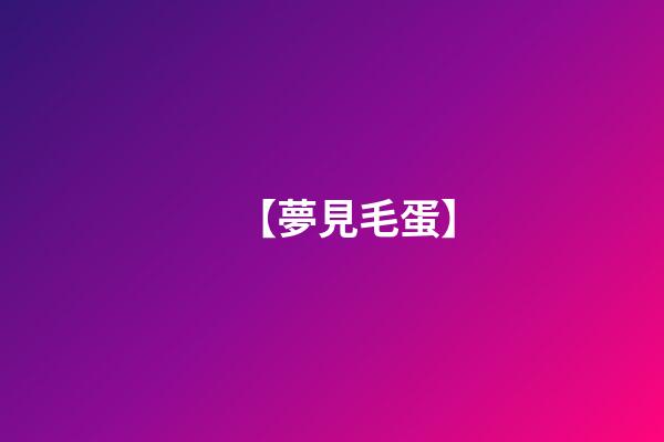 【夢見毛蛋】