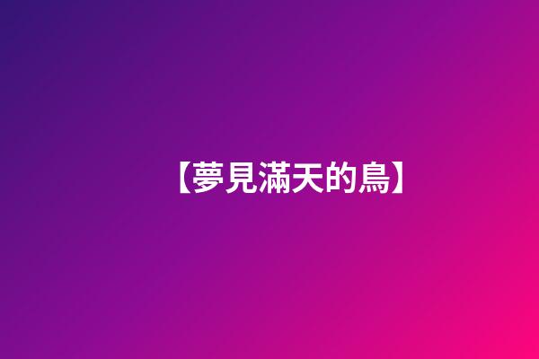 【夢見滿天的鳥】