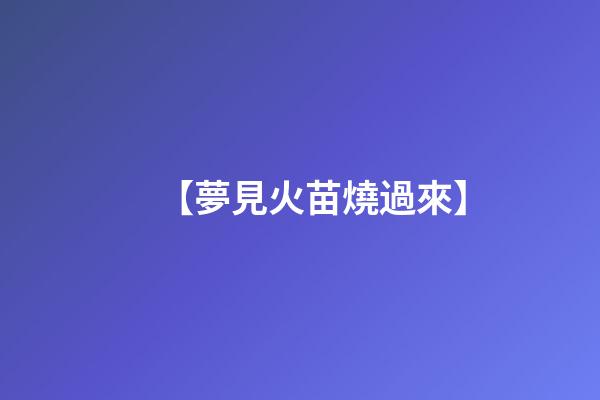 【夢見火苗燒過來】