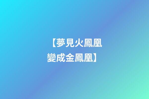 【夢見火鳳凰變成金鳳凰】