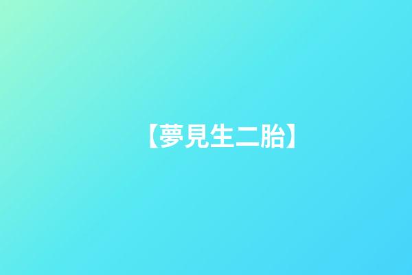 【夢見生二胎】