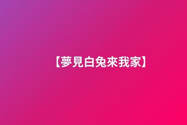 【夢見白兔來我家】
