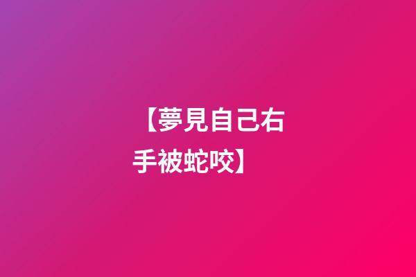 【夢見自己右手被蛇咬】