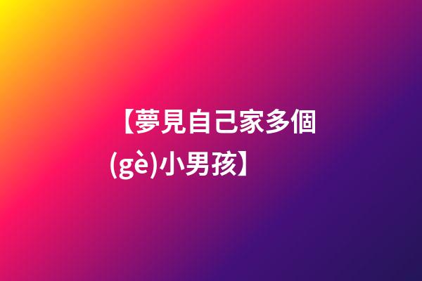 【夢見自己家多個(gè)小男孩】