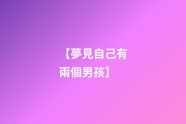 【夢見自己有兩個男孩】