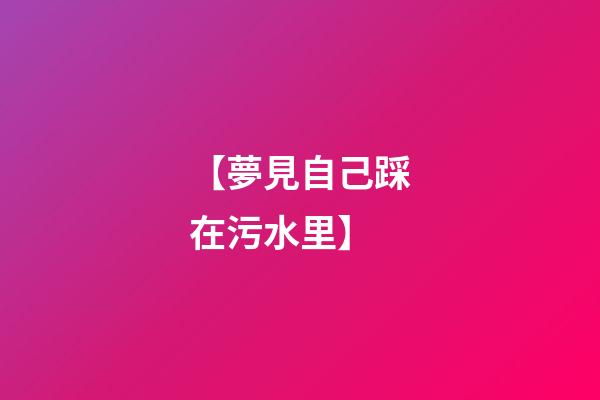 【夢見自己踩在污水里】
