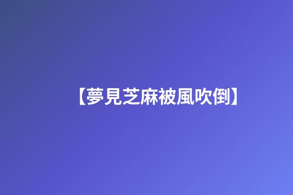 【夢見芝麻被風吹倒】
